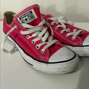 Converse Low Top Sneakers - Bright Pink with White